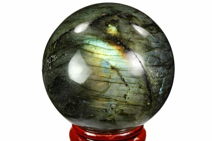 Flashy, Polished Labradorite Sphere - Great Color Play #105737